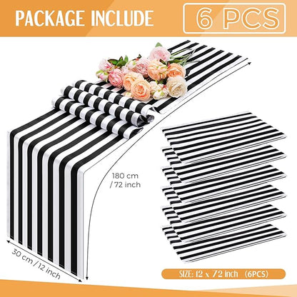 Striped Table Runner Polyester Decor Striped Design Modern Table Runner Elegant - Image 4