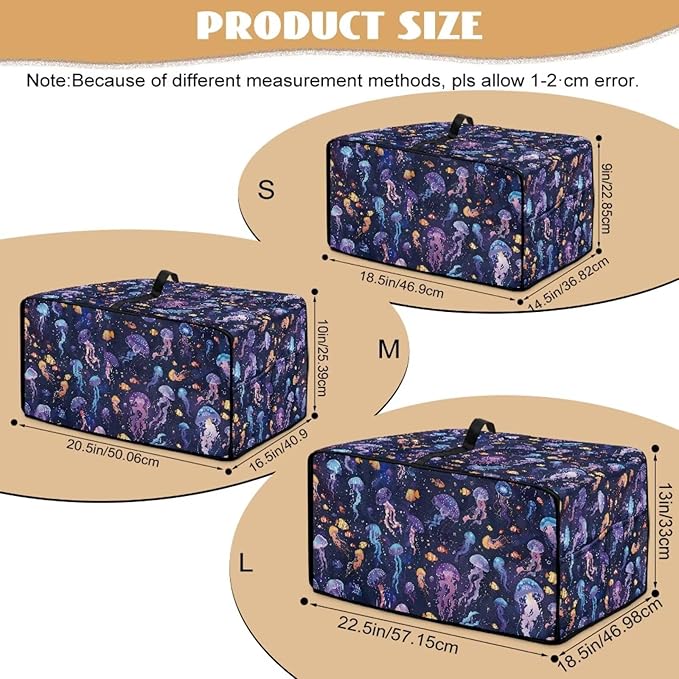 Jellyfish Clownfish Bubble Print Microwave Oven Cover Dust-Proof Fabric Toaster - Image 7