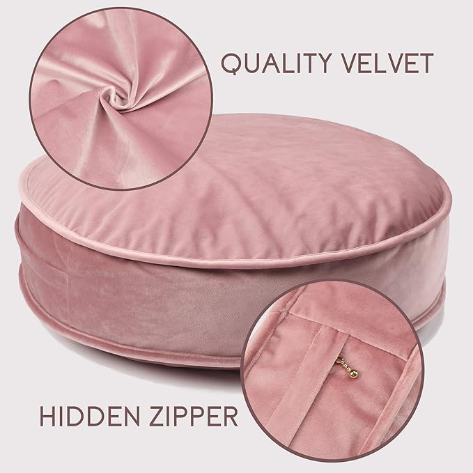 Round Floor Pillow Cover Velvet Throw Seating Pouf Yoga Meditation Cushion - Image 4