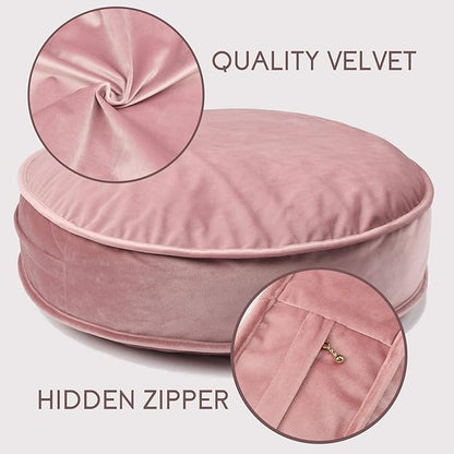 Round Floor Pillow Cover Velvet Throw Seating Pouf Yoga Meditation Cushion - Image 4