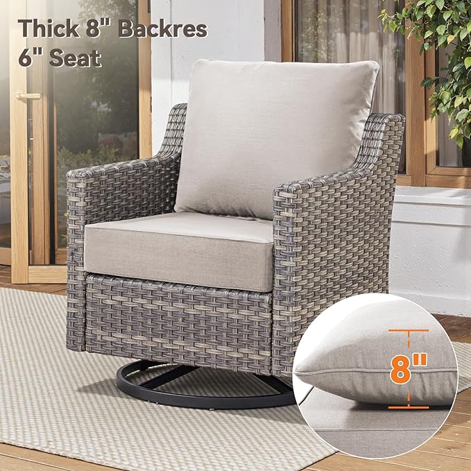 6" Thick Outdoor Cushions 22x24x6, 5-Set Deep Seat Patio Cushions - Image 7