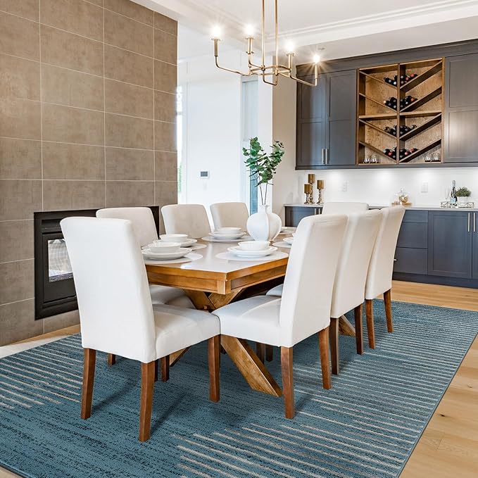 Rugshop Bohemian Stripe Stain Resistant High Traffic Living Room Kitchen - Image 7