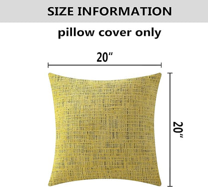 Home Brilliant Yellow Pillows Covers 20x20 Textured Velvet Chenille Decorative - Image 5