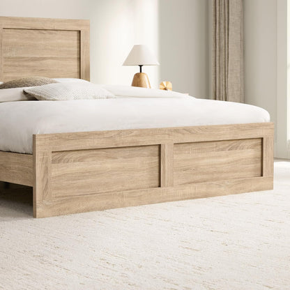 kislot wood bed frame with headboard and footboard on a desk or shelf