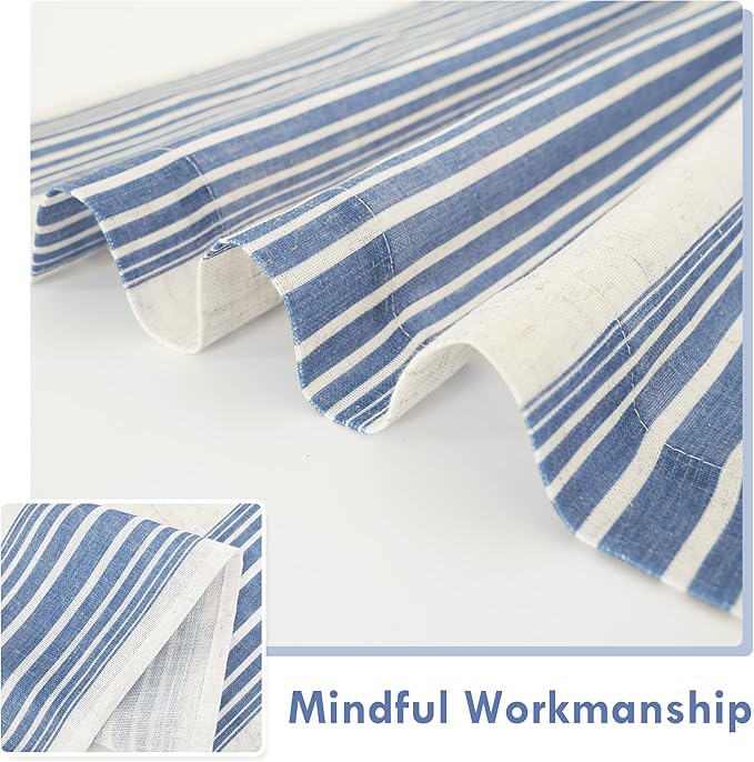 DriftAway Farmhouse Vertical Striped Linen Blend Textured Light Filtering Semi - Image 4