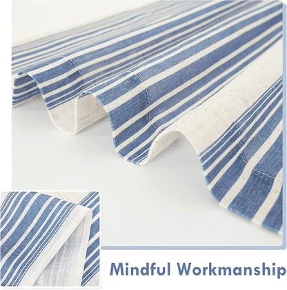 DriftAway Farmhouse Vertical Striped Linen Blend Textured Light Filtering Semi - Image 4