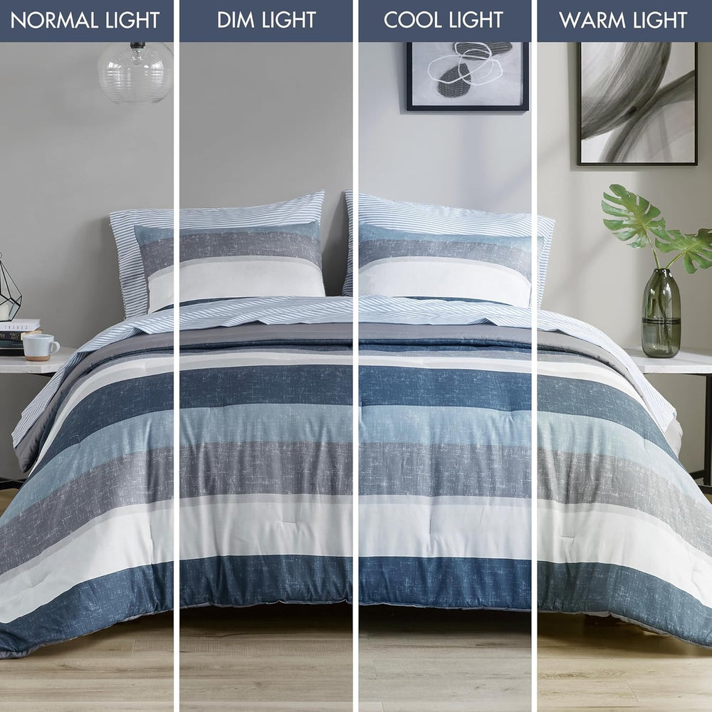 Madison Park Essentials Jaxon Bed in a Bag Comforter Set with Sheet, Printed ...