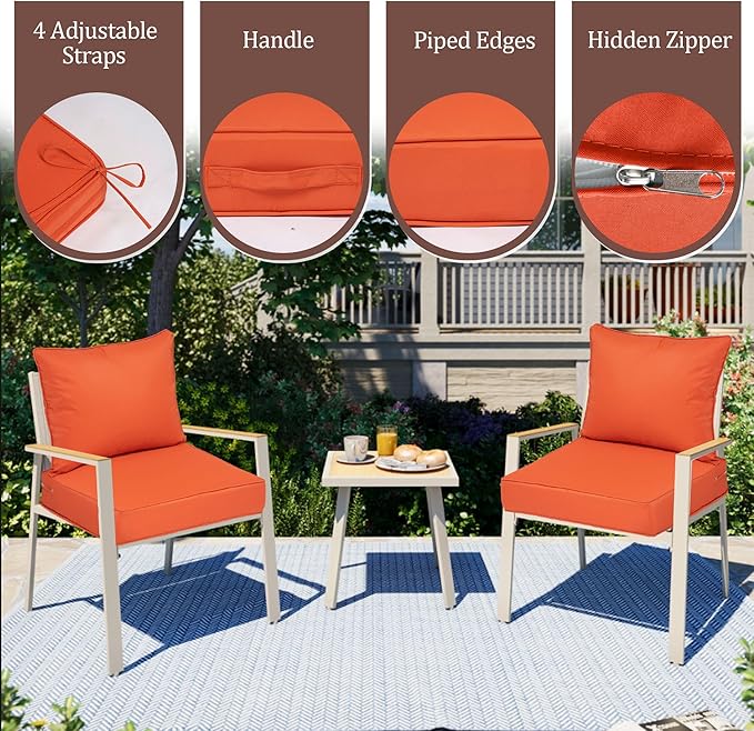 Outdoor Deep Seat Cushions for Patio Furniture Set of 2, Waterproof Outdoor - Image 3