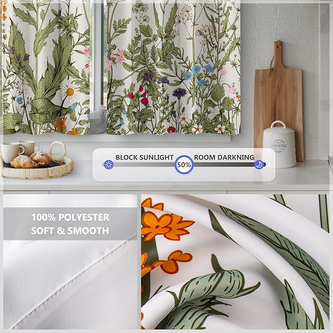 Aimego Christmas Birds Kitchen Curtains - Image 4