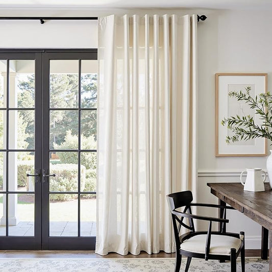 jinchan Beige Linen Blend Curtain 84 Inches Length 1 Panel by JINCHAN