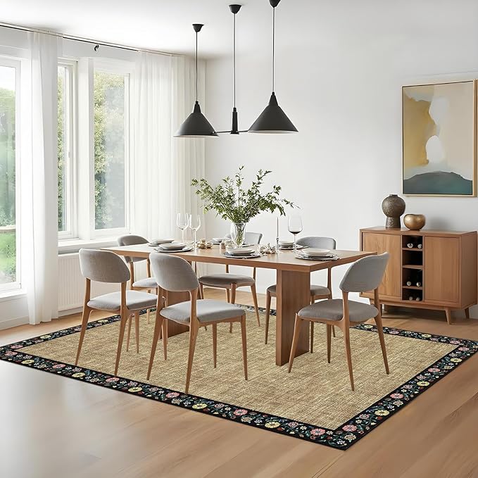 GarveeHome 4x6 Area Rugs for Bedroom Living Room Machine Washable Rugs Floral - Image 2