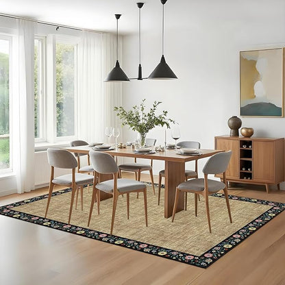 GarveeHome 4x6 Area Rugs for Bedroom Living Room Machine Washable Rugs Floral - Image 2
