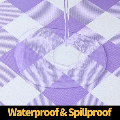 Smiry Rectangle Picnic Table Cloth, Elastic Waterproof Fitted Vinyl Tablecloths - Image 3