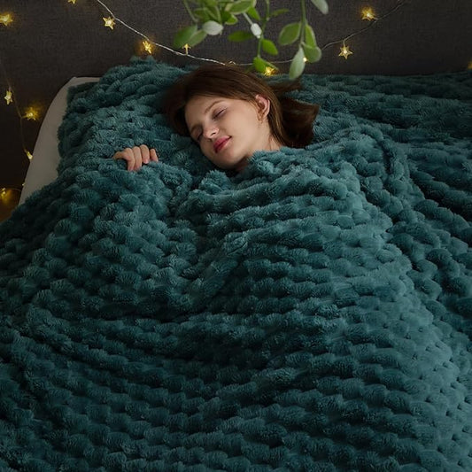 NEWCOSPLAY Super Soft King Blanket Light Teal Premium Silky Flannel Fleece 3D by NEWCOSPLAY