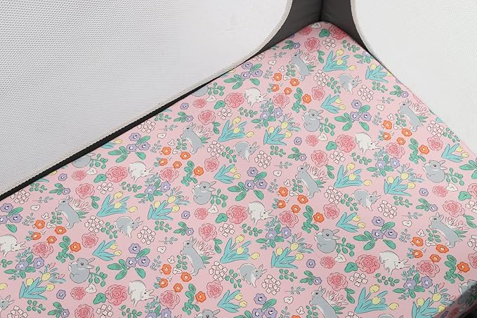 Pack n Play Sheet Stretchy Fitted Portable Mini Crib Sheets Set 3 Pack - Image 3