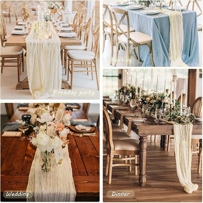 12 Pack 10Ft Cheesecloth Table Runner 35x120 Inch Boho Gauze Rustic Cheese - Image 6