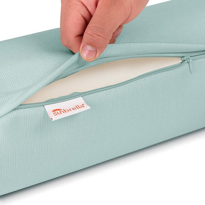Austin Horn Classics Sunbrella Set of 2 Zippered Neck Bolster Pillow, Made - Image 3
