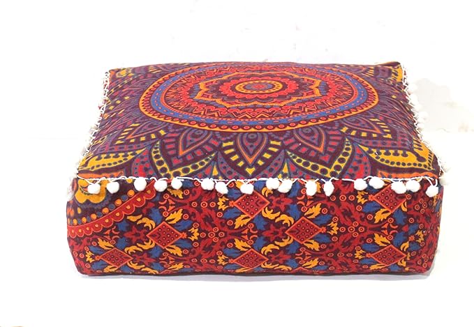 CRAFT KALA Large Hippie Mandala Meditation Floor Ottoman Pillow Cushion Pouf by CRAFTKALA