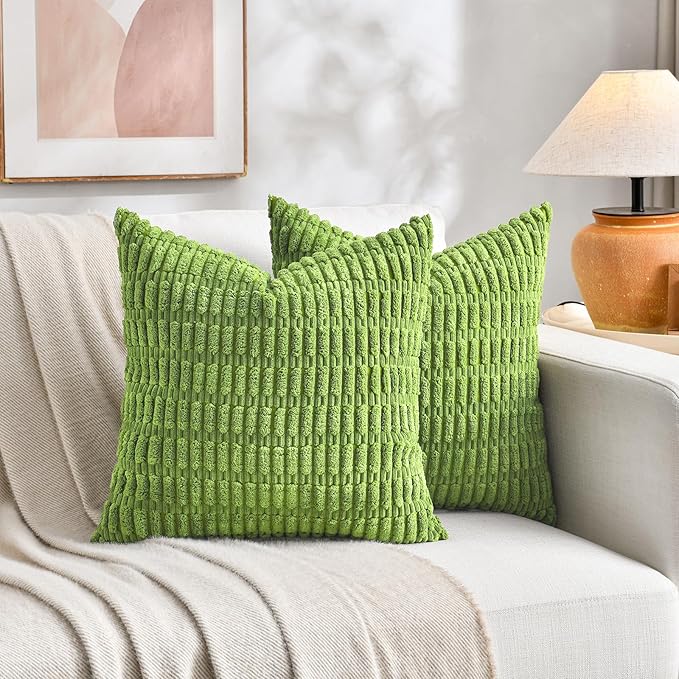 Fancy Homi 4 Packs Boho Lime Green Decorative Throw Pillow Covers 26x26 Inch - Image 5