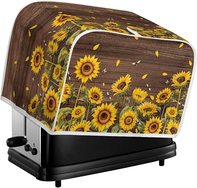 Sunflower Print Toaster Cover Dustproof Bread Maker Protector Kitchen - Image 6