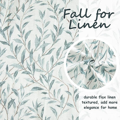 Leeva Faux Linen Leaves Print Valances - Image 3