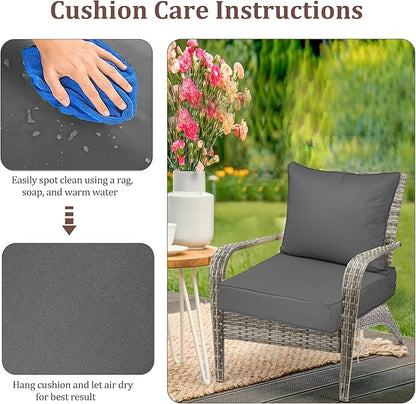 Waterproof Outdoor Chair Cushion Set of 4, Outdoor Cushions - Image 7