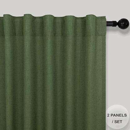 Pitalk Olive Green Curtains 96 Inches 8 FT Long - Image 2