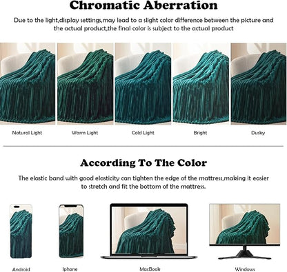 NEWCOSPLAY Super Soft Queen Blanket Dark Teal Premium Silky Flannel Fleece 3D - Image 6
