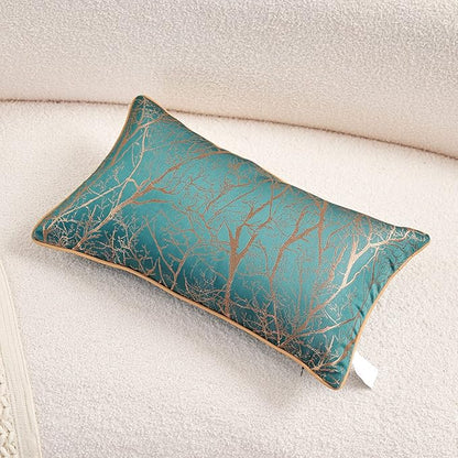 Avigers 12 x 20 Inch Rectangle Teal Green Brown Gold Tree Branch Embroidery - Image 3