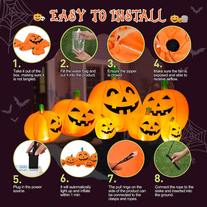 TISEJOY 7.5FT Halloween Inflatables Outdoor Decorations Pumpkin