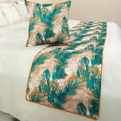 The HomeCentric King/Queen/Twin Green Decorative CA King 86"x18" Bed Runner - Image 4