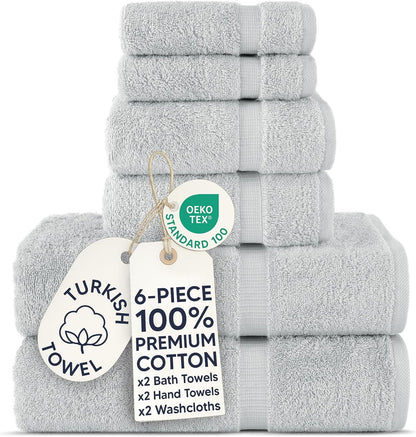 chakir turkish linens 100% cotton 6-piece towel set shown in use