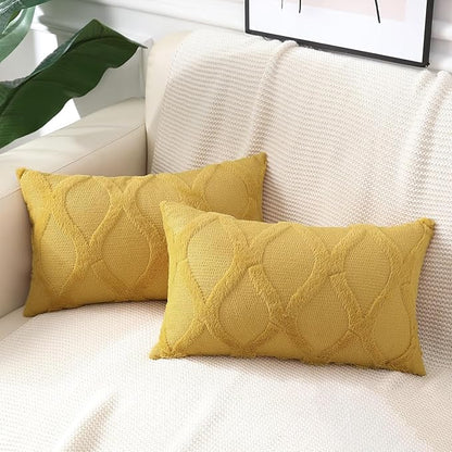 decorUhome Throw Pillow Covers 12x20 Inch Set of 2, Soft Plush Faux Fur Wool by decorUhome