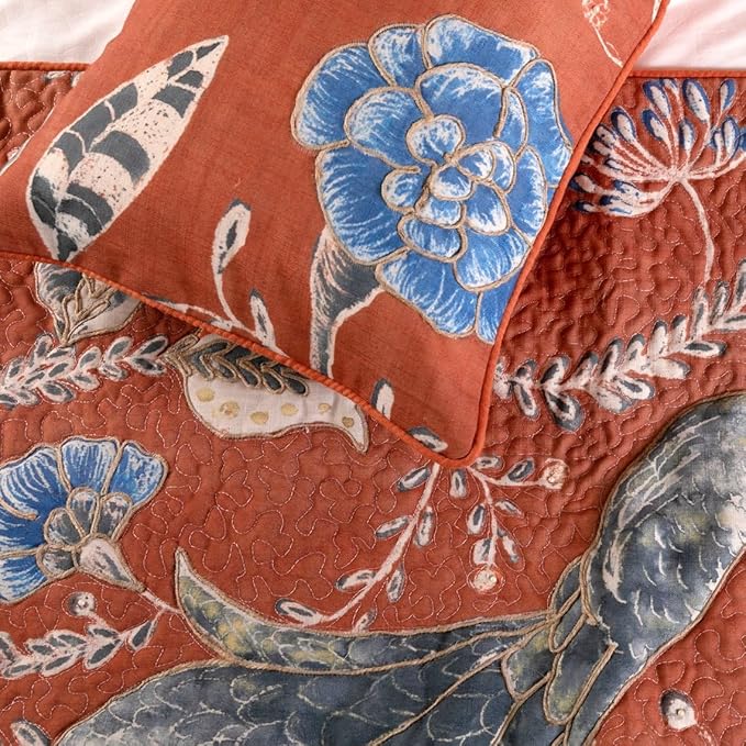 The HomeCentric Orange Bed Runner, Queen Size 74"x18" Decorative Bed Runner - Image 3