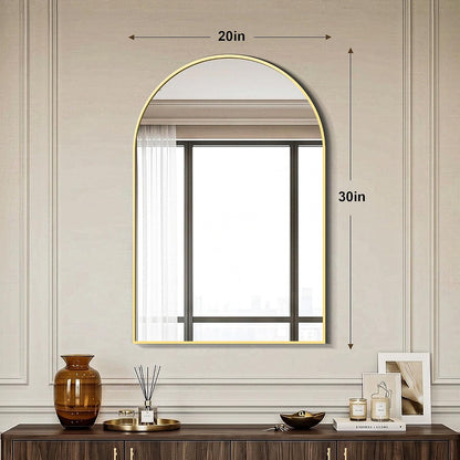 amoise arched bathroom mirror for wall, 2 pack shown in use
