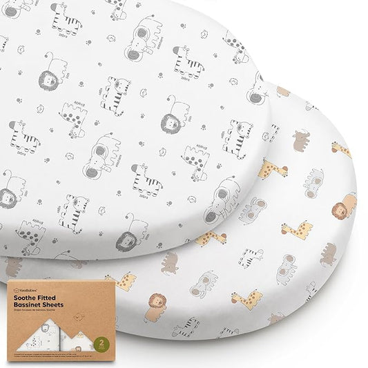 2-Pack Organic Bassinet Sheets for Girls, Boys by KeaBabies