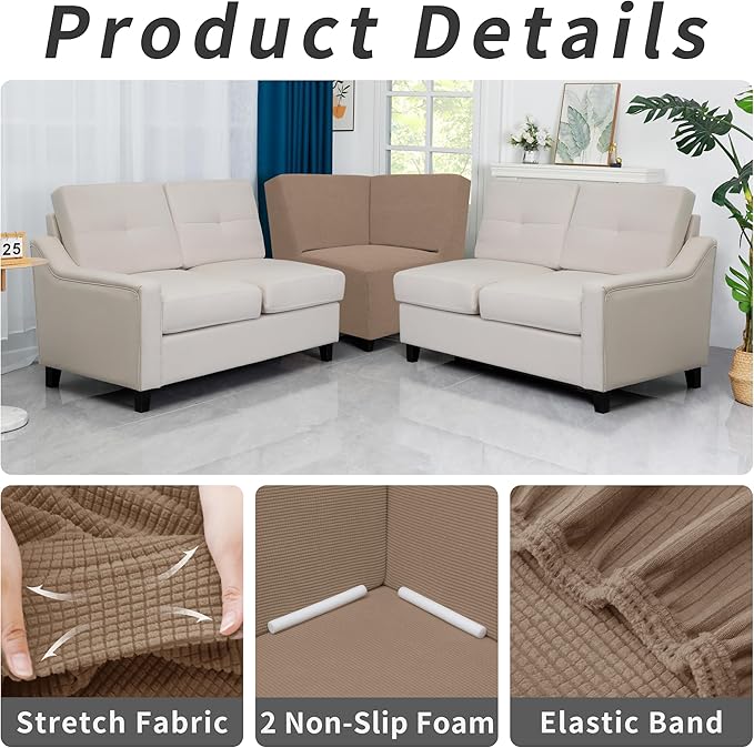 Easy-Going Stretch Sectional Corner Sofa Slipcover 1-Piece Couch Sofa Cover - Image 4