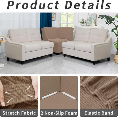 Easy-Going Stretch Sectional Corner Sofa Slipcover 1-Piece Couch Sofa Cover - Image 4