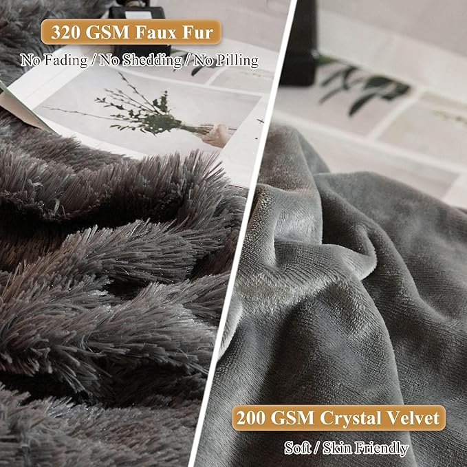 XeGe Cozy Faux Fur Throw Pillow Covers, Zippered Fluffy Cushion Covers - Image 4