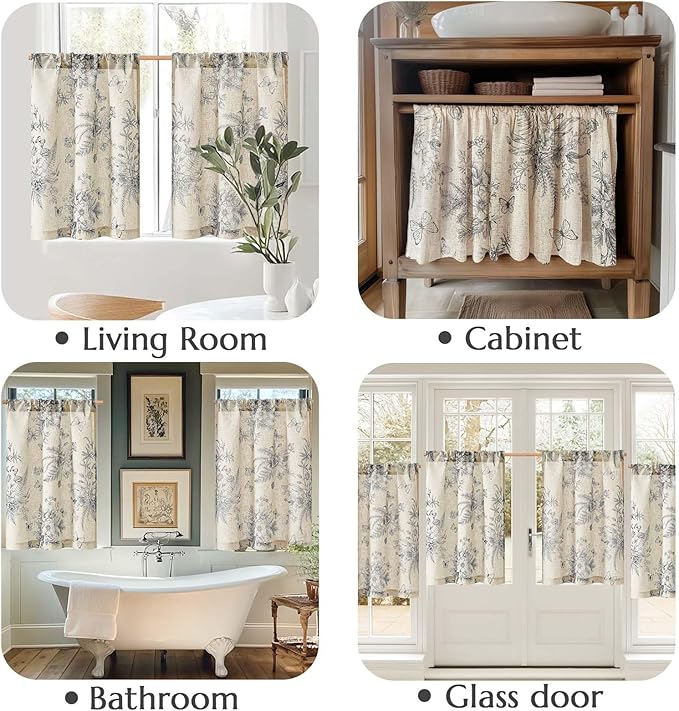 jinchan Half Window Curtains Small Drapes - Image 4