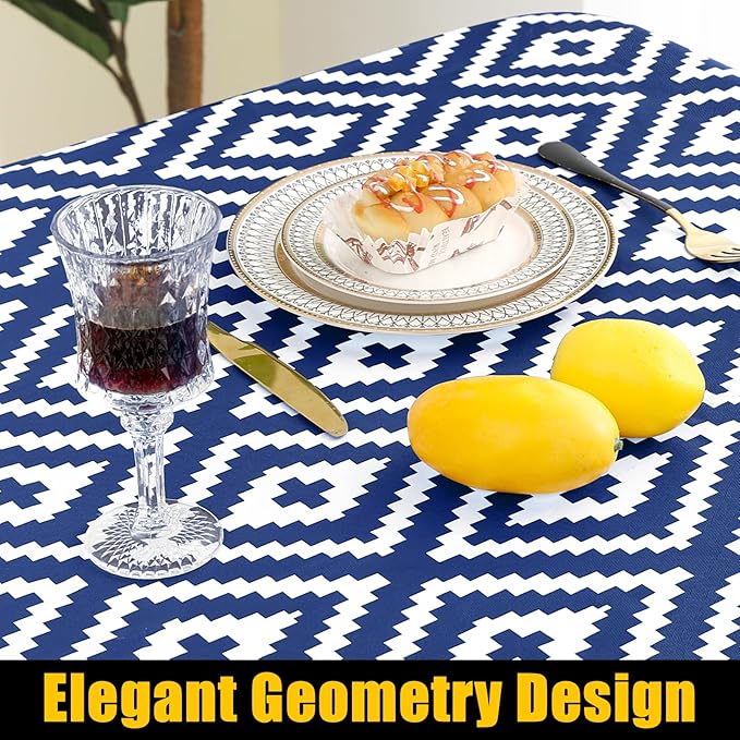 Smiry Rectangle Picnic Table Cloth, Waterproof Elastic Fitted Outdoor - Image 8