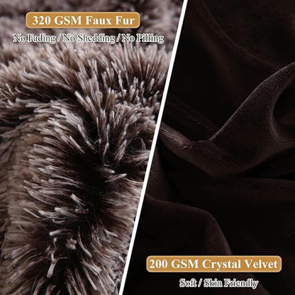 XeGe Faux Fur Throw Pillow Cases, Plush Shaggy Ultra Soft Pillow Covers - Image 4