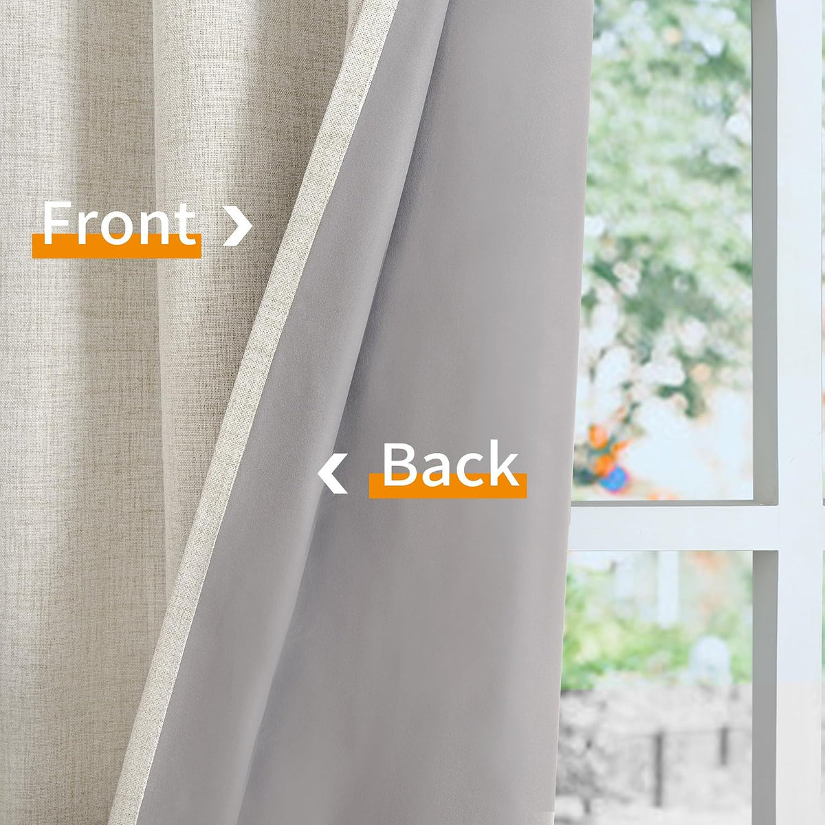 youngstex linen farmhouse blackout curtains 63 inch length on a desk or shelf