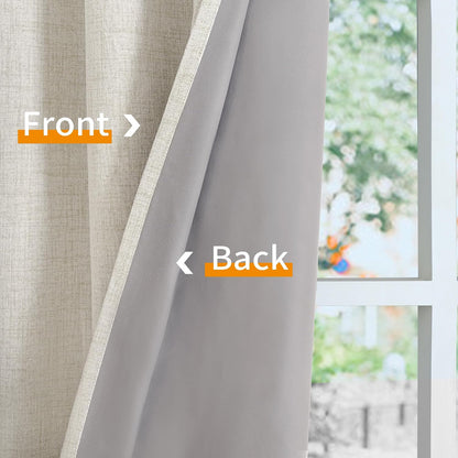 youngstex linen farmhouse blackout curtains 63 inch length on a desk or shelf