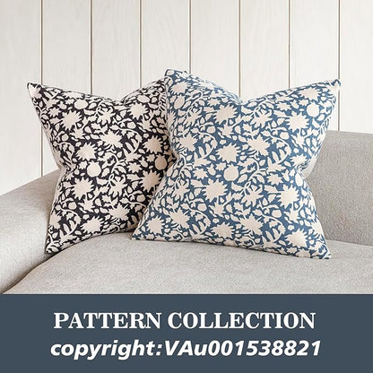 Foindtower Set of 2 Decorative Neutral Floral Throw Pillow Covers Accent - Image 3