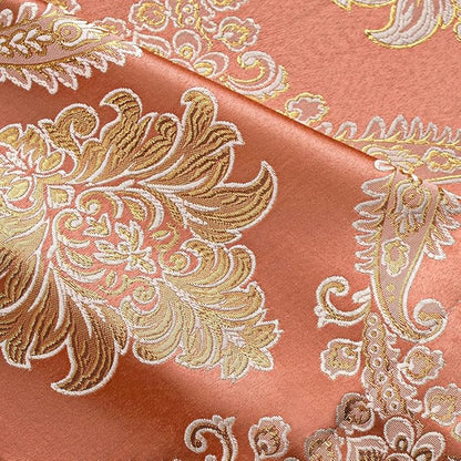 ELKCA Golden Damask Jacquard Swag Waterfall Valance Luxury Curtain Valance - Image 9