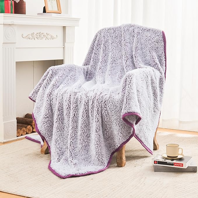 EMME Fleece Throw Blankets Soft Sherpa Plush Blankets - Image 4