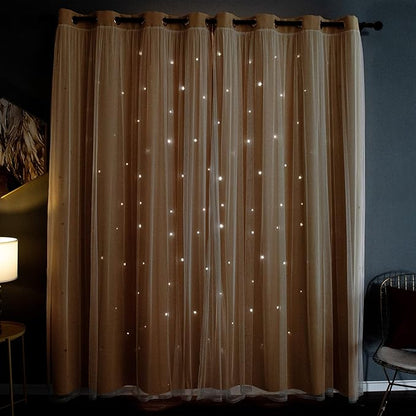 Kinryb Kids Blackout Curtains for Bedroom/Living Room/Classroom, Sheer Overlay by Kinryb
