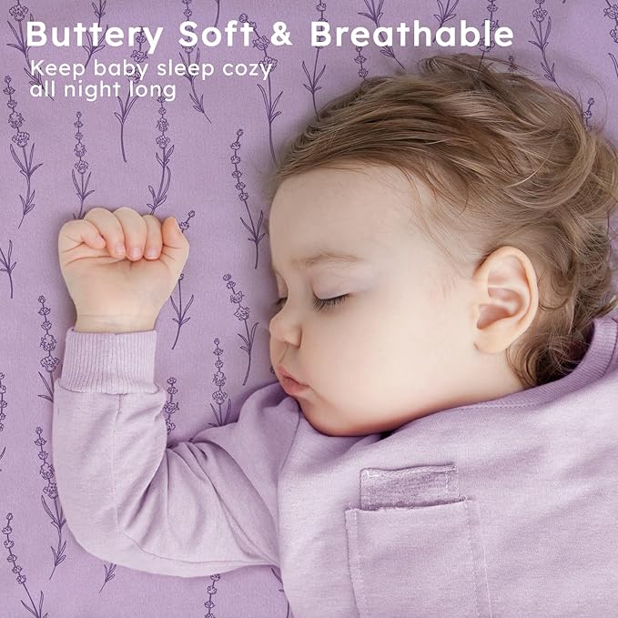 Baby Crib Sheets for Boys Girls Neutral, 2 Pack Crib Mattress Sheet for - Image 3