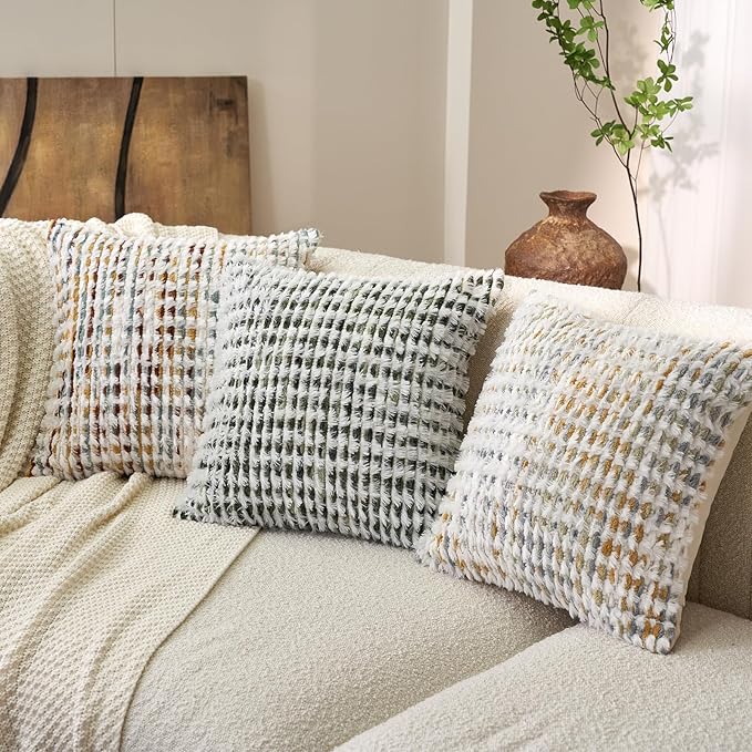 Aeckself Boho Chenille Tufted Pillow Cover 20 x 20 Inch, Decorative Square - Image 5